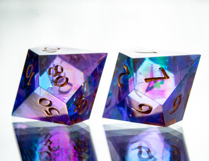 Cosmic Magic: 7 Piece Handmade Resin Dice