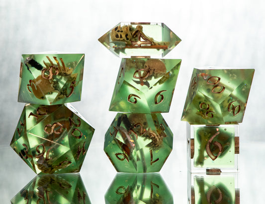 Gelatinous Fate - 7 Piece Handmade Resin Dice