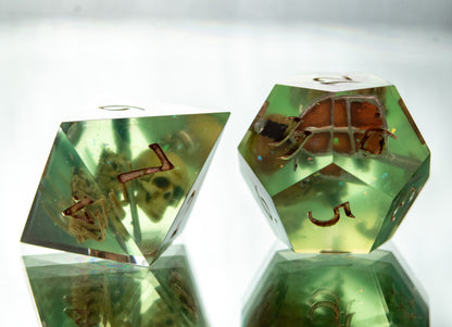 Gelatinous Fate - 7 Piece Handmade Resin Dice