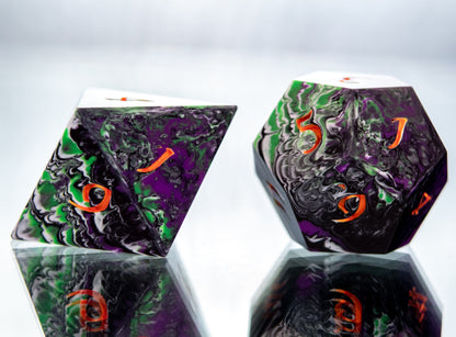 Fright Night: 7 Piece Handmade Resin Dice