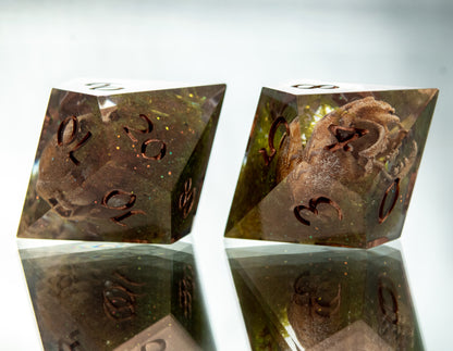 Bog O' Bones - 7 Piece Handmade Resin Dice