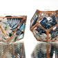 Blue Floral Lepidoptera - 7 Piece Handmade Resin Dice