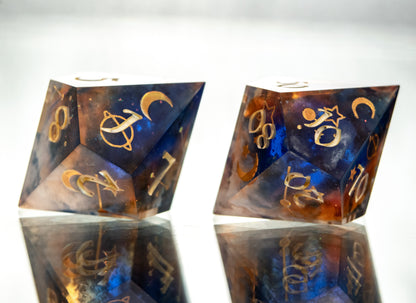 Clouds at Dawn- 7 Piece Handmade Resin Dice