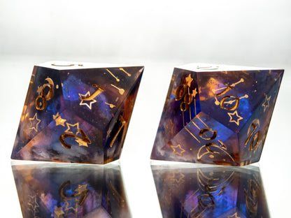 Clouds at Dusk- 7 Piece Handmade Resin Dice