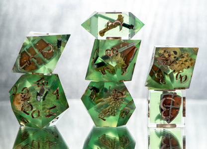 Gelatinous Fate - 7 Piece Handmade Resin Dice