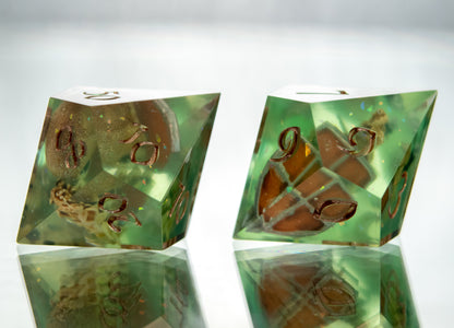 Gelatinous Fate - 7 Piece Handmade Resin Dice