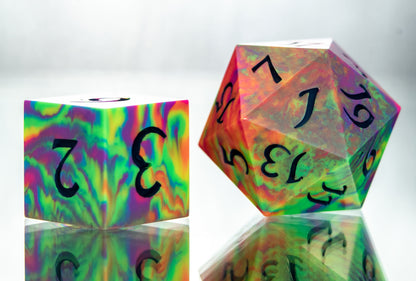 Heat Signature: 7 Piece Handmade Resin Dice