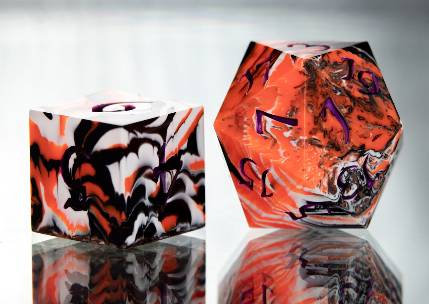 Gritty's Halloween Special: 7 Piece Handmade Resin Dice