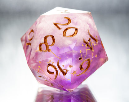 Amethyst Clouds - Oversized Extra Large D20