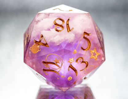 Amethyst Clouds - Oversized Extra Large D20