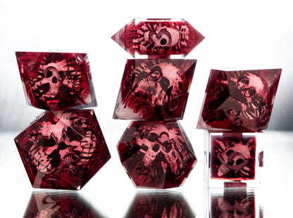 Blood Lich - 7 Piece Handmade Resin Dice