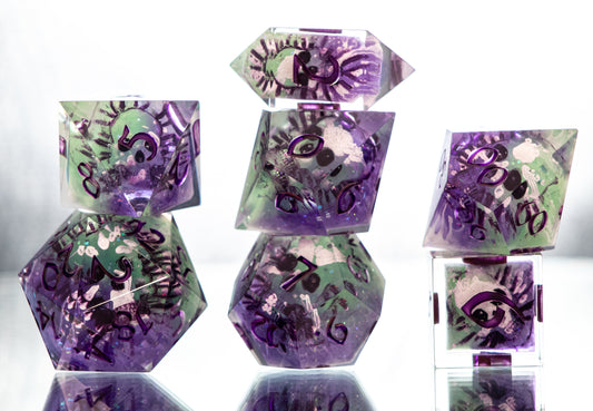 Poison Lich - 7 Piece Handmade Resin Dice