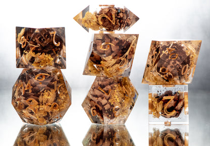 Fall Harvest - 7 Piece Handmade Resin Dice