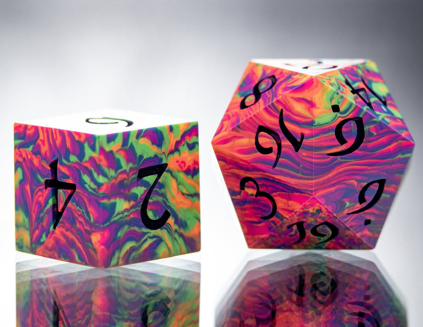 Radical Rainbow - 7 Piece Handmade Resin Dice