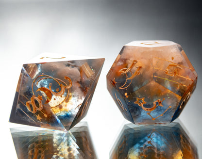 Heavenly Clouds- 7 Piece Handmade Resin Dice