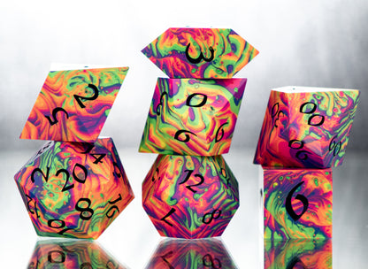 Radical Rainbow - 7 Piece Handmade Resin Dice