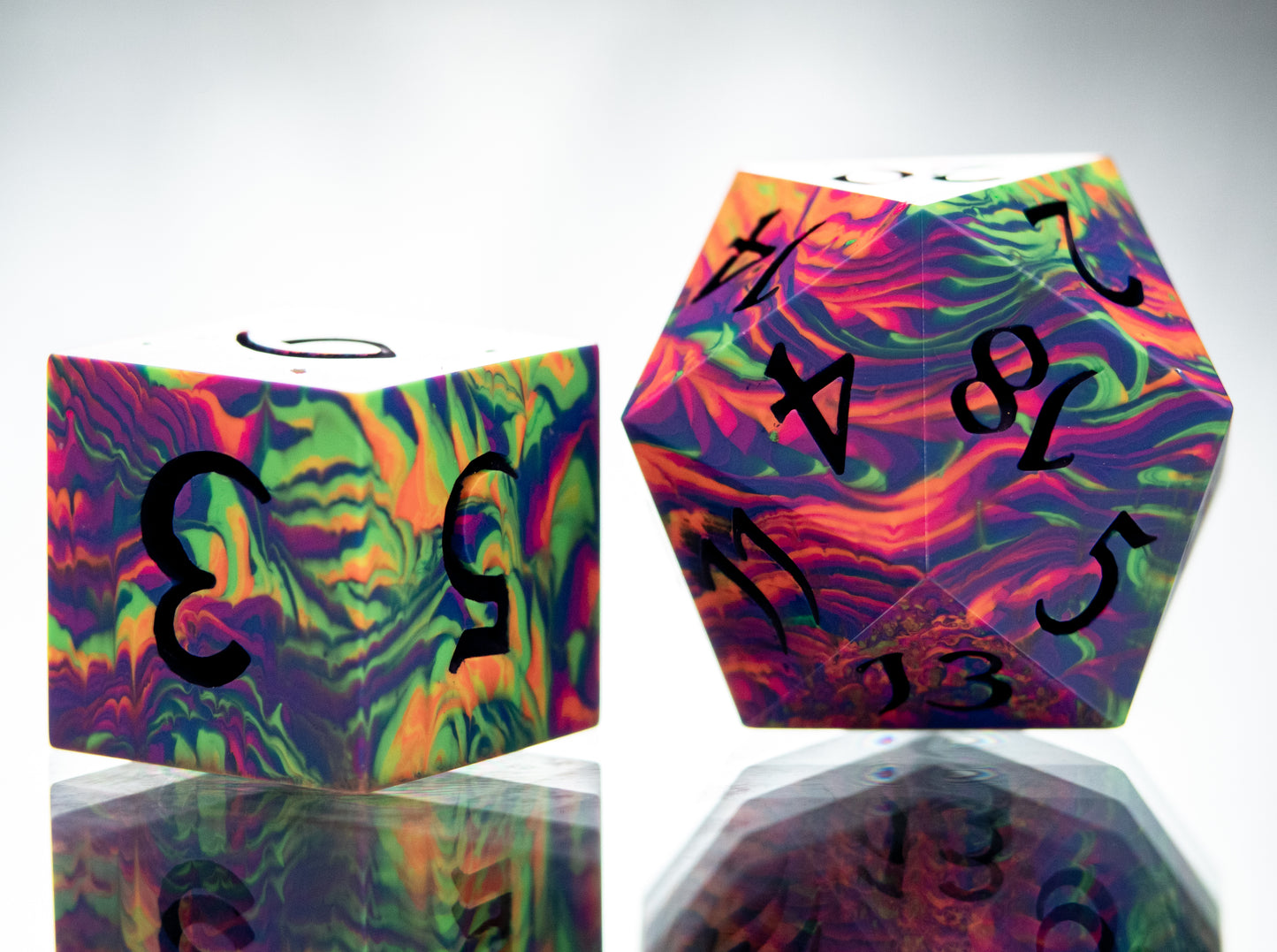 Radical Rainbow - 7 Piece Handmade Resin Dice