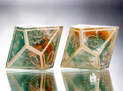 Spring Fields- 7 Piece Handmade Resin Dice