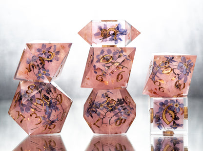 First Love: Memories - 7 Piece Handmade Resin Dice