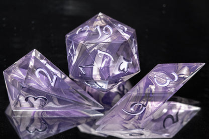 Purple Miasma - 7 Piece Handmade Resin Dice