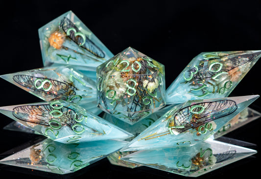 Faerie Fountain - 6 Piece Handmade Resin Dice