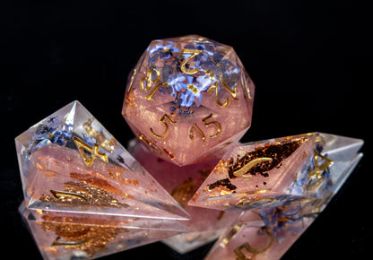 First Love: Memories - 7 Piece Handmade Resin Dice