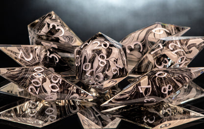 Scorched Smoke - 7 Piece Handmade Resin Dice