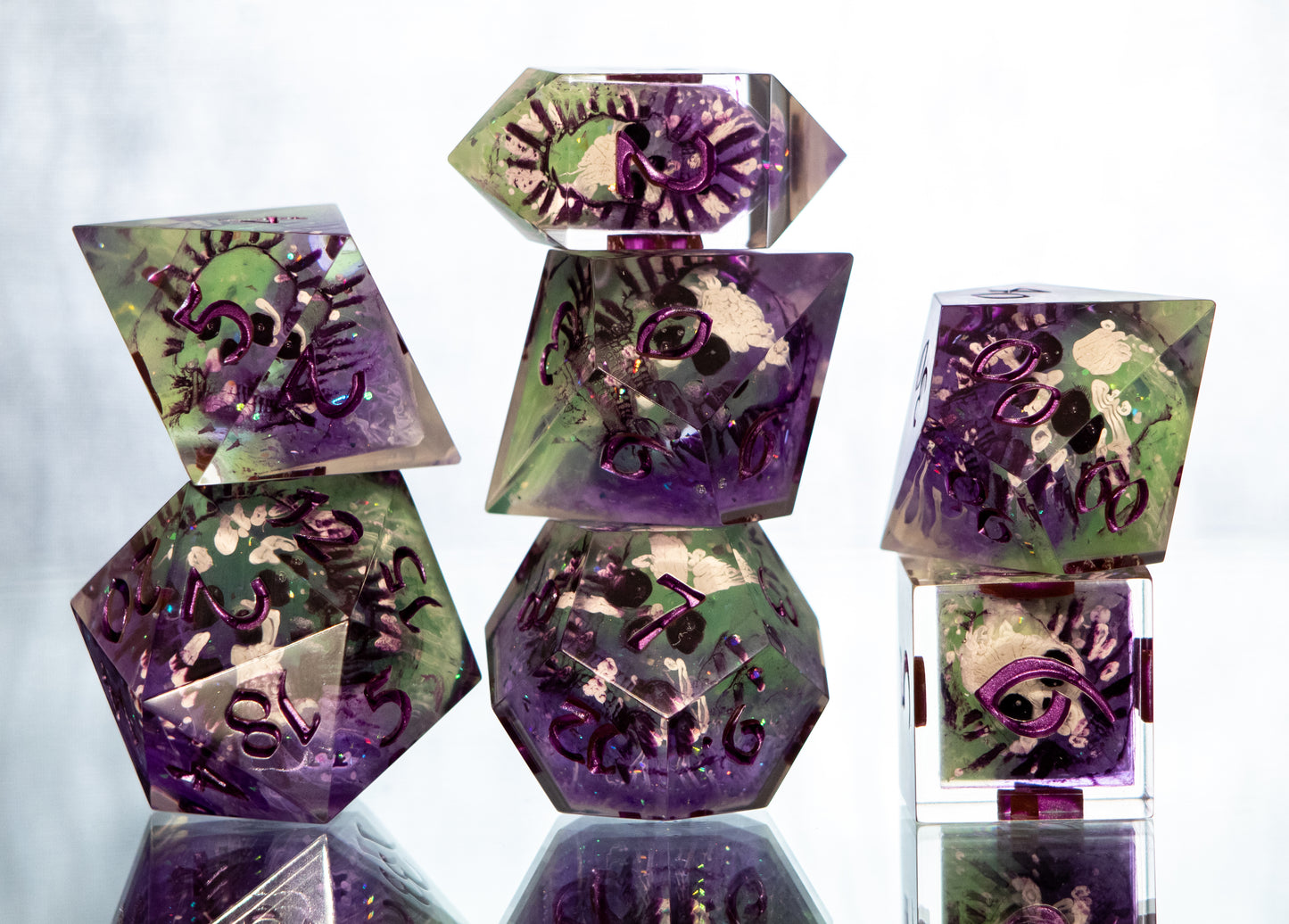 Poison Lich - 7 Piece Handmade Resin Dice