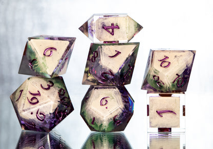 Poison Lich - 7 Piece Handmade Resin Dice