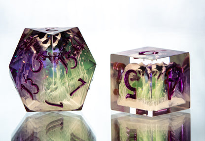 Poison Lich - 7 Piece Handmade Resin Dice