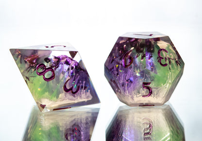 Poison Lich - 7 Piece Handmade Resin Dice