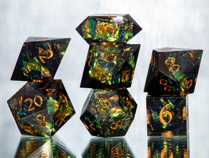 Carapace - FLAWED 7 Piece Handmade Resin Dice