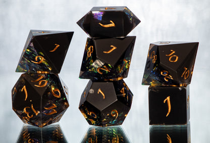 Carapace - FLAWED 7 Piece Handmade Resin Dice