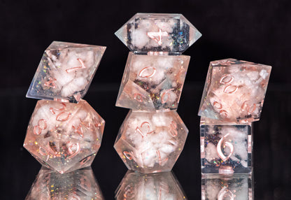 Pastel Clouds - 7 Piece Handmade Resin Dice