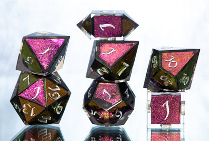 Sickly Horror - 7 Piece Handmade Resin Dice