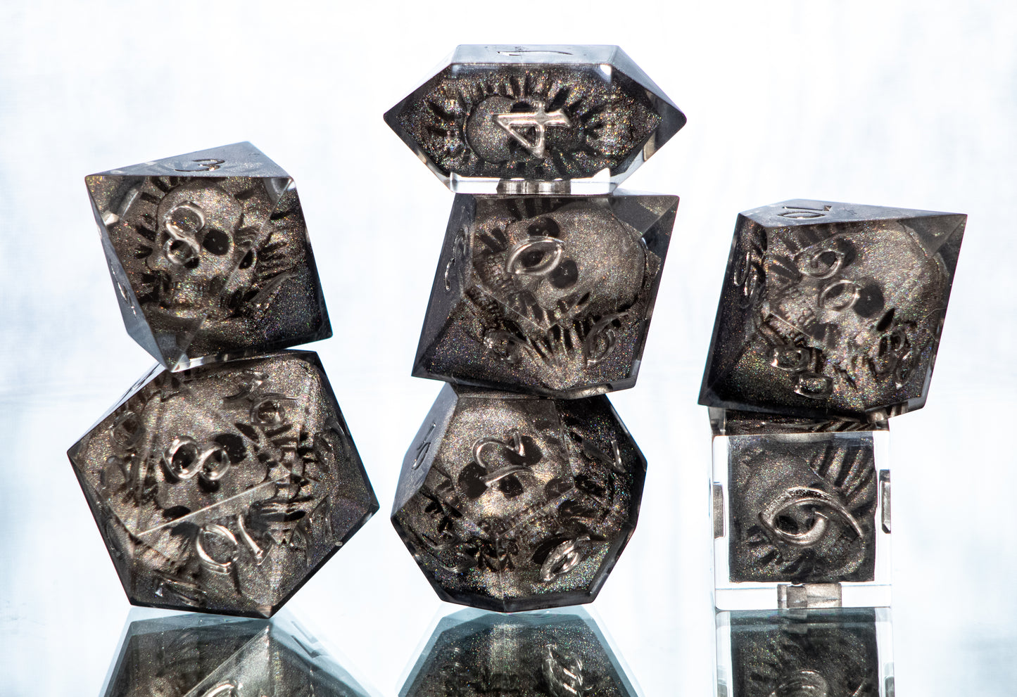 Disco in the Catacombs - 7 Piece Handmade Resin Dice