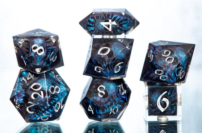 Will-O'-Wisp - 7 Piece Handmade Resin Dice