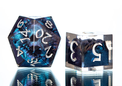 Will-O'-Wisp - 7 Piece Handmade Resin Dice