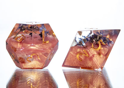 First Love: Memories - 7 Piece Handmade Resin Dice