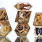 Gilded Floral Lepidoptera - 7 Piece Handmade Resin Dice