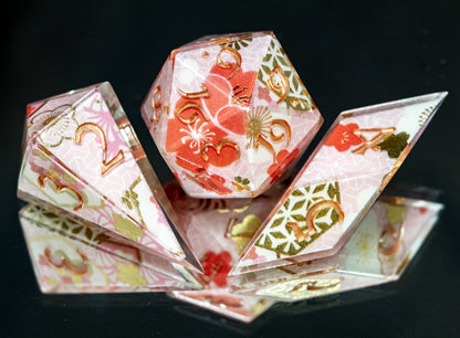 Hanami - 7 Piece Handmade Resin Dice