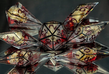 Memento Mori - 7 Piece Handmade Resin Dice