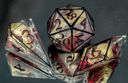 Memento Mori - 7 Piece Handmade Resin Dice