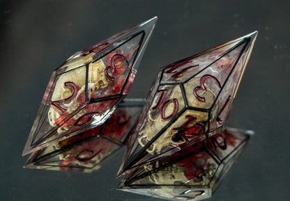 Memento Mori - 7 Piece Handmade Resin Dice