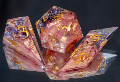 First Love Shards: Memories - 7 Piece Handmade Resin Dice