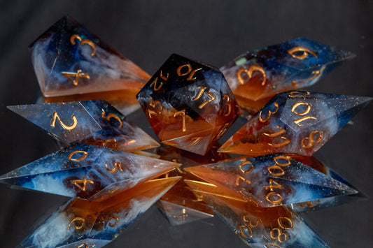 Cosmic Cliffs - 7 Piece Handmade Resin Dice