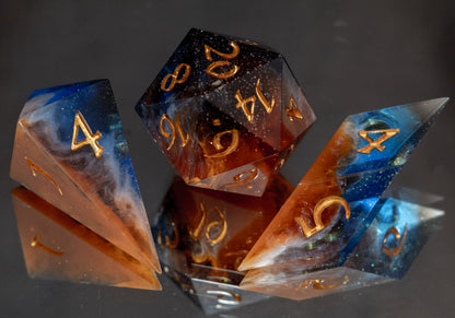 Cosmic Cliffs - 7 Piece Handmade Resin Dice