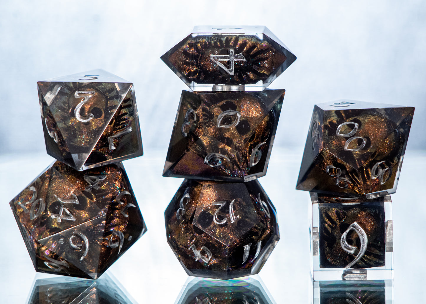 Rusted Remains - 7 Piece Handmade Resin Dice