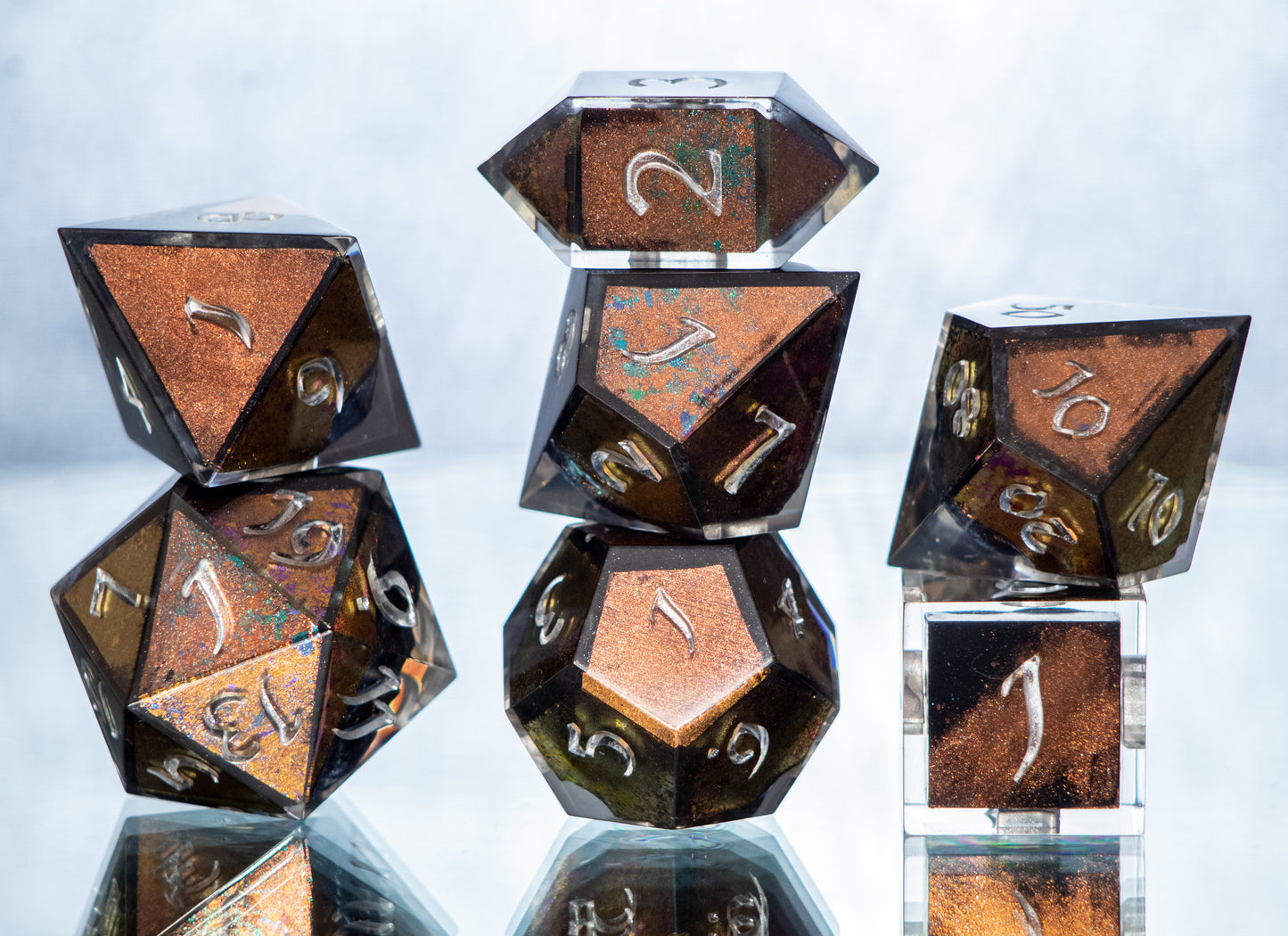Rusted Remains - 7 Piece Handmade Resin Dice